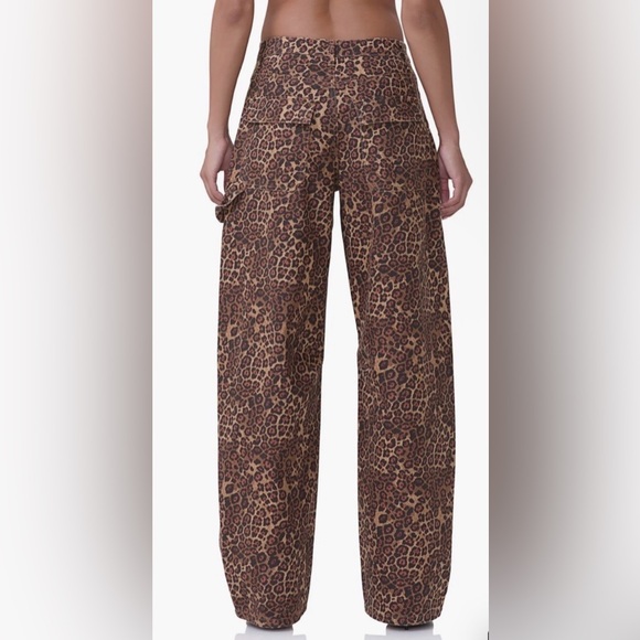AFRM Leopard Print Wide Leg Pants in Brown - Picture 2 of 3